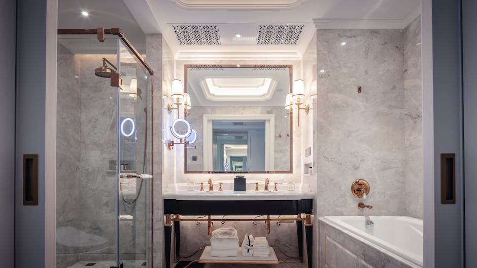 Best hotels Adelaide CBD luxury bathroom with marble finishes