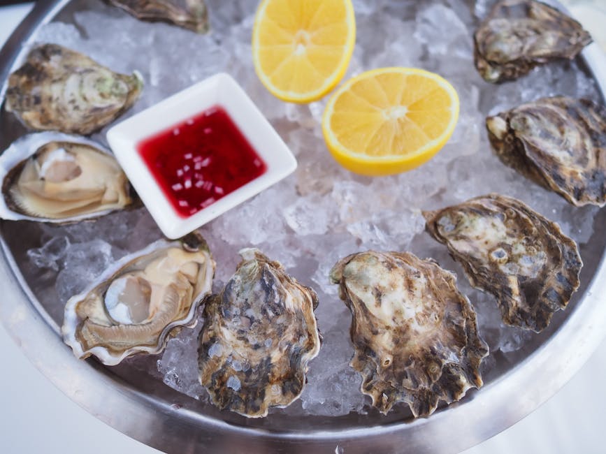 Adelaide Central Market food fresh oysters on ice plate