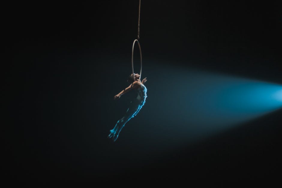 Circus acrobat performing aerial act at Adelaide Fringe show