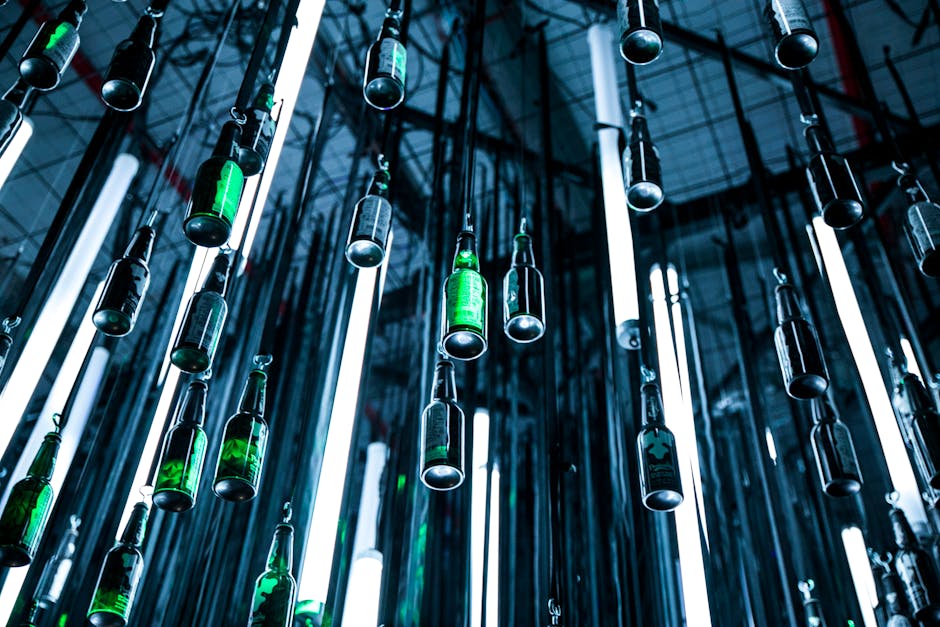 Art installation with colourful lights in Adelaide public space during Fringe