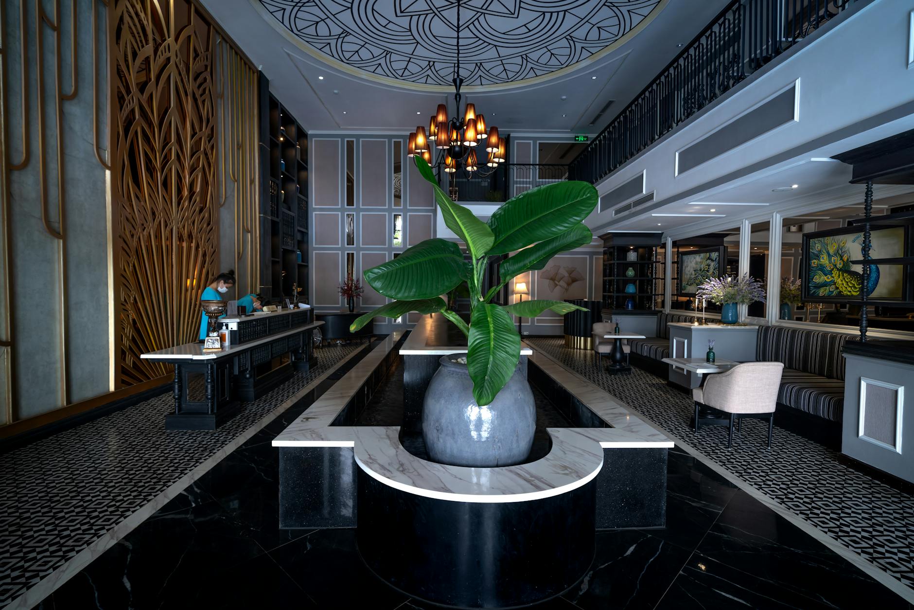Modern hotel lobby and reception area in Adelaide, representing the diverse accommodation options in the CBD