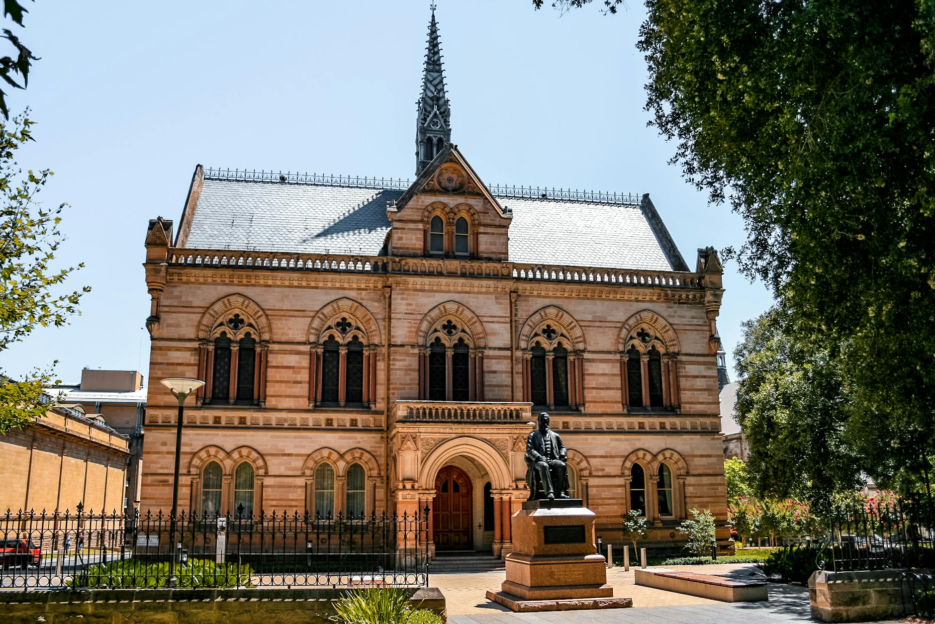 A grand sandstone heritage building on North Terrace, showcasing Adelaide architecture