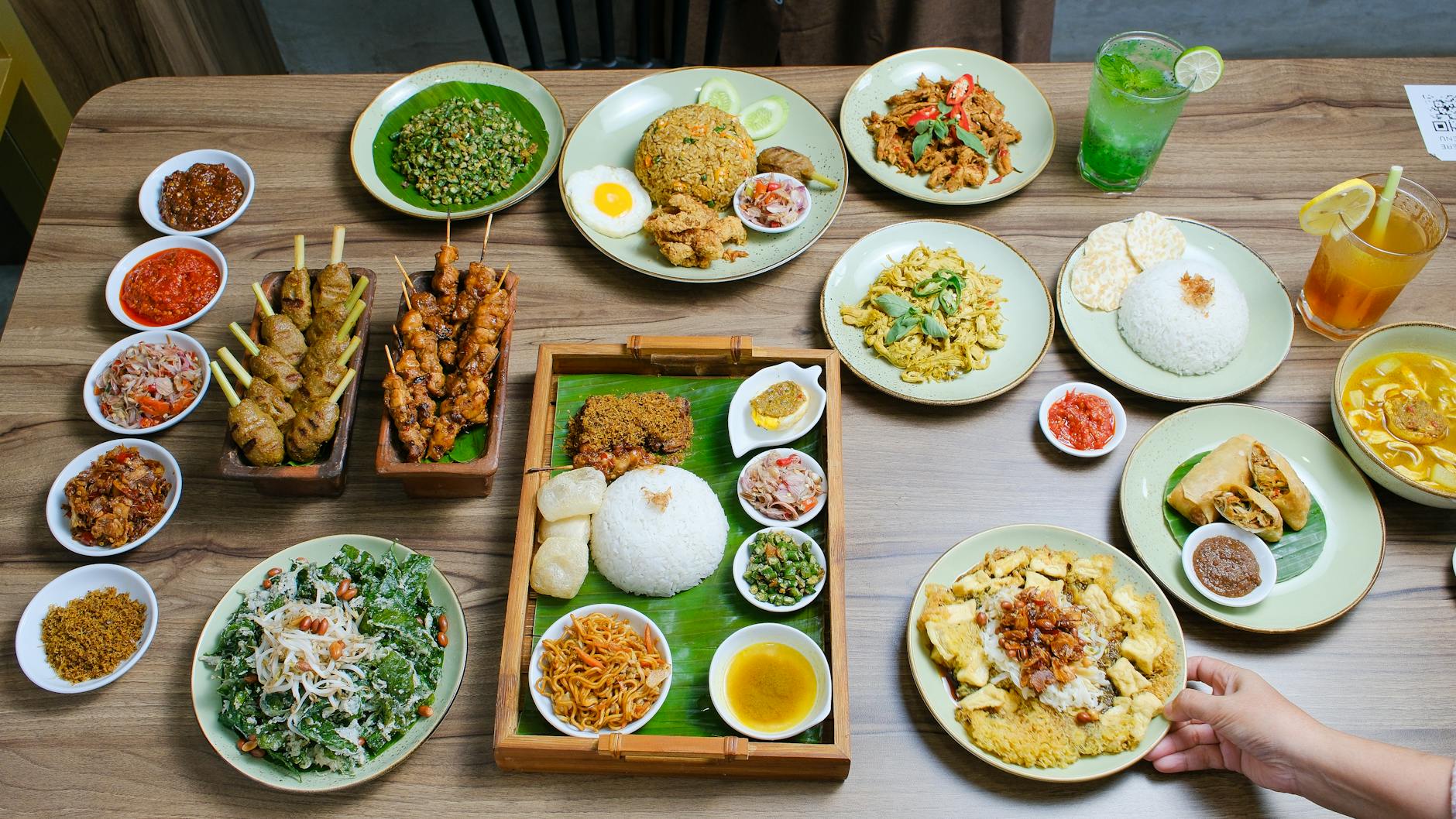 A varied spread of Asian dishes representing Adelaide's Asian food scene