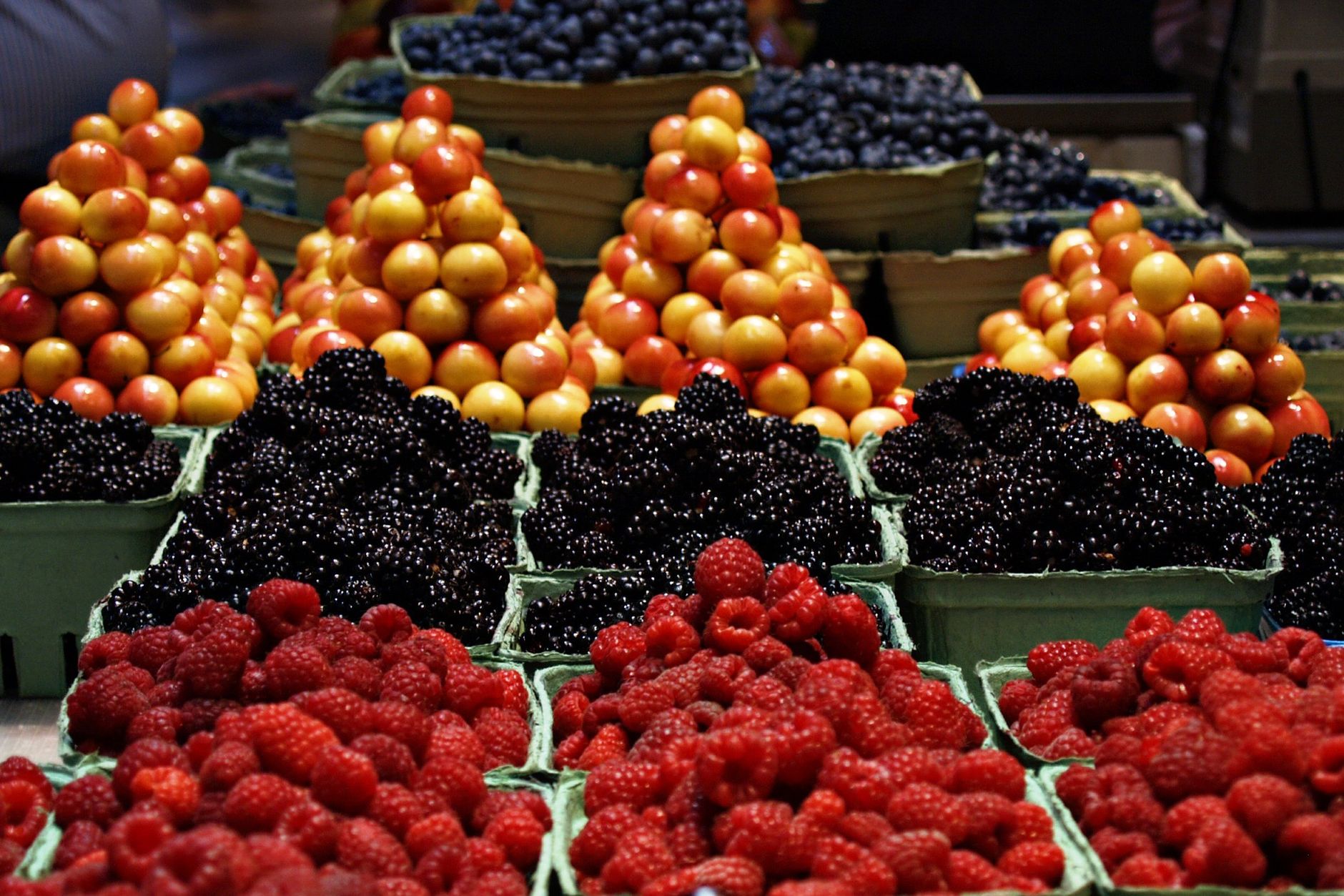 Colourful fruit and vegetable stalls at the Adelaide Central Market