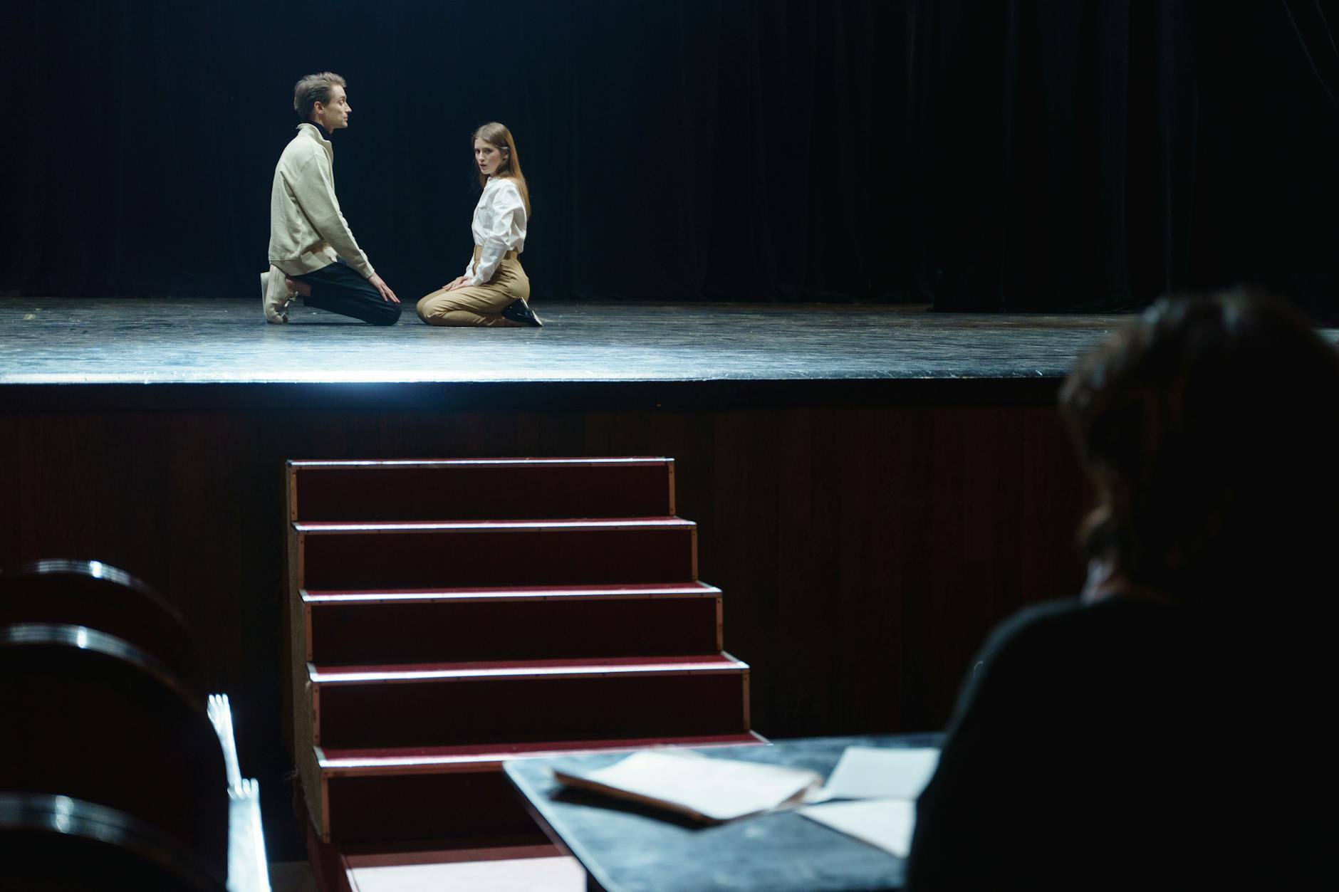 Drama actors performing on an intimate Adelaide theatre stage