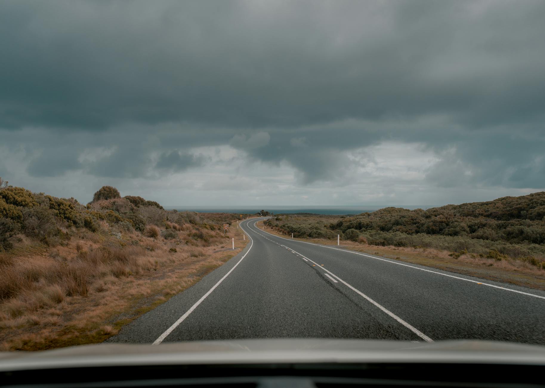 Scenic Australian countryside road perfect for a rental car day trip