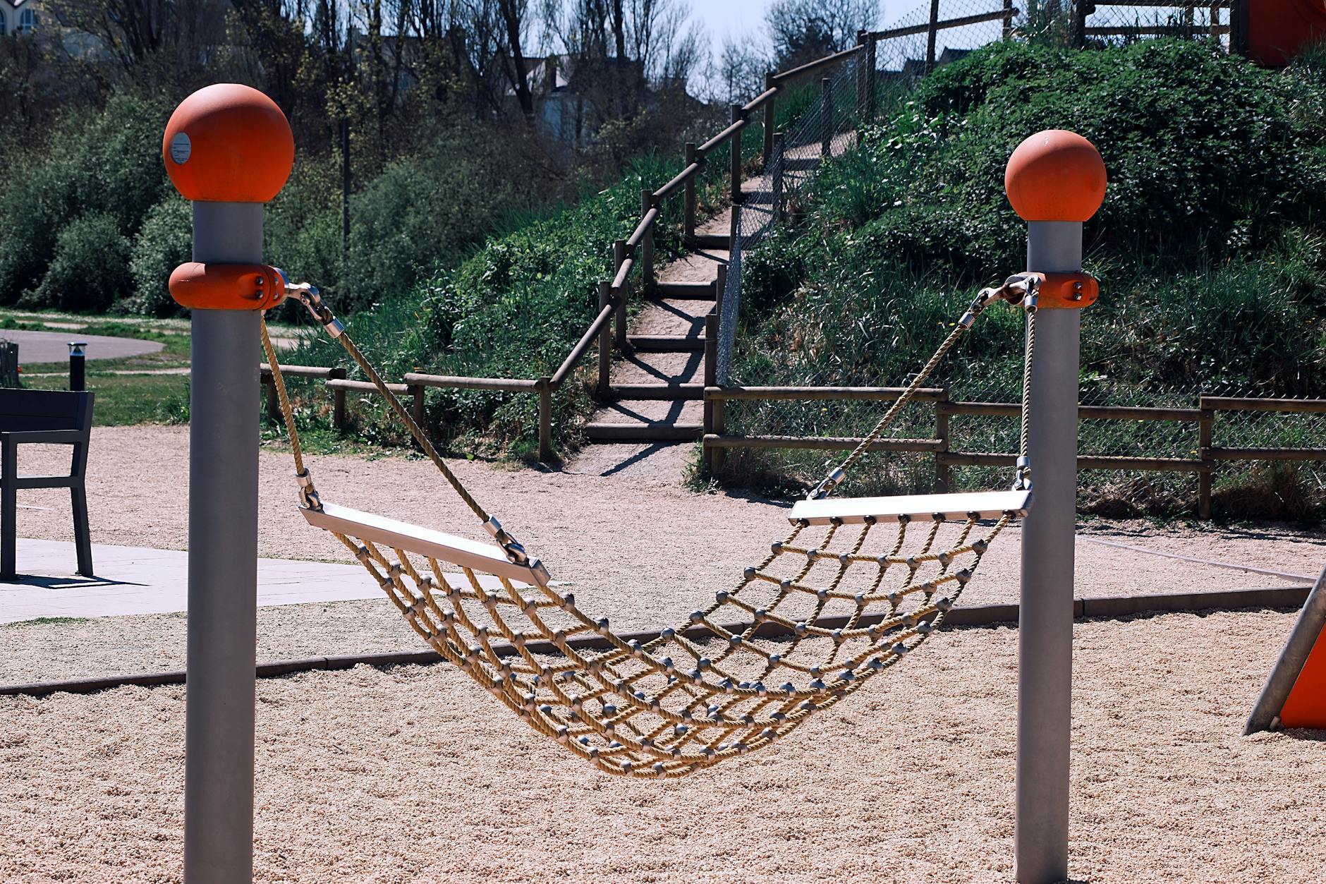 Children climbing on net structure at Adelaide playground