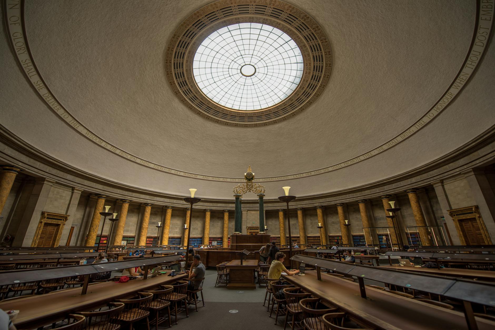 Grand library reading room like the Mortlock Wing at the State Library of South Australia