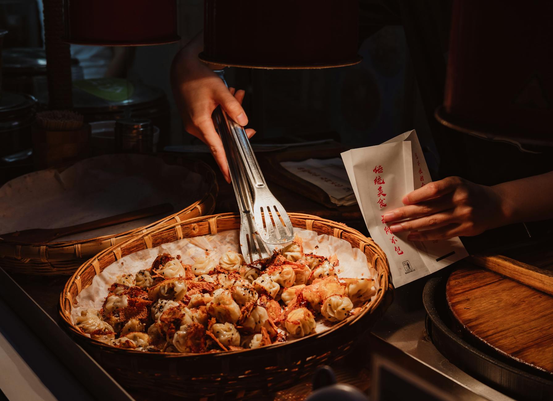 Asian street food and dumplings at a night market, like the Lucky Dumpling Market at OzAsia Festival