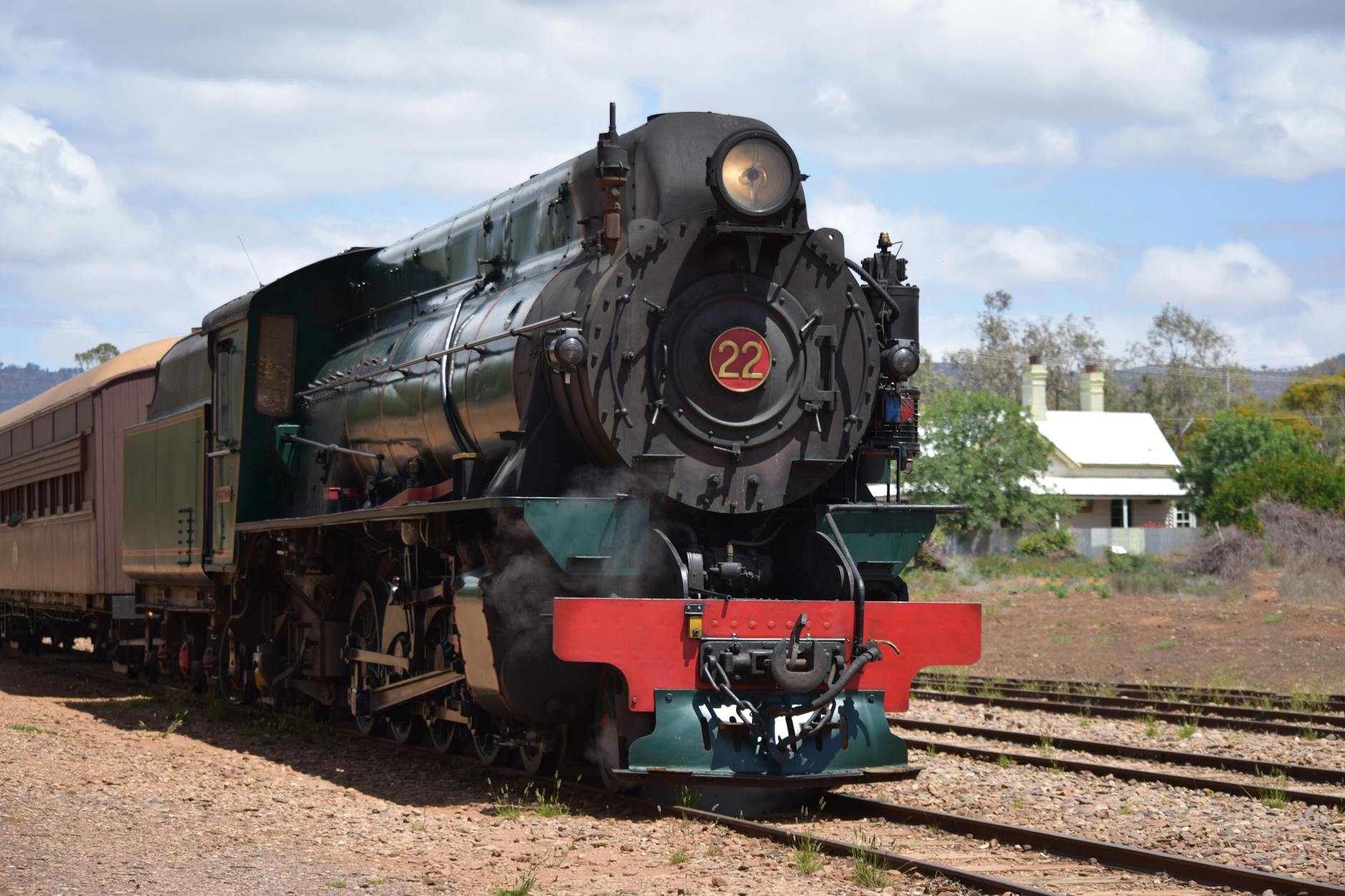 Heritage steam train at Quorn on the Flinders Ranges road trip