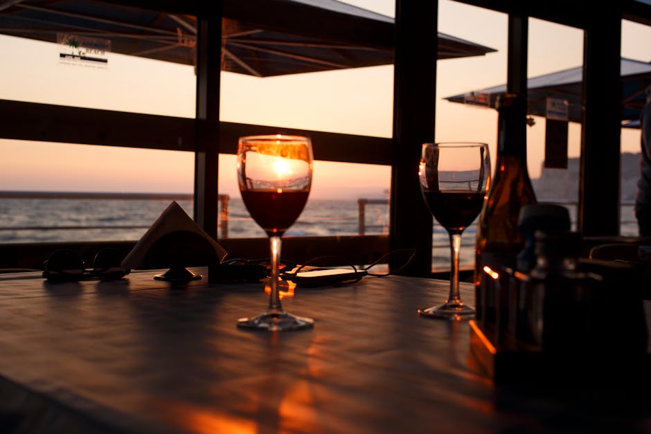 Wine glasses at sunset during McLaren Vale tour