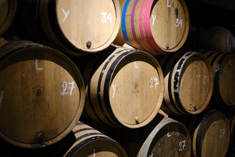 Wine barrels in cellar door at Clare Valley winery