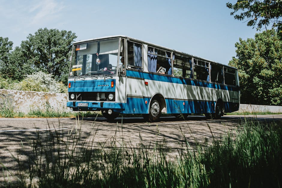 Tour bus travelling through South Australian wine country