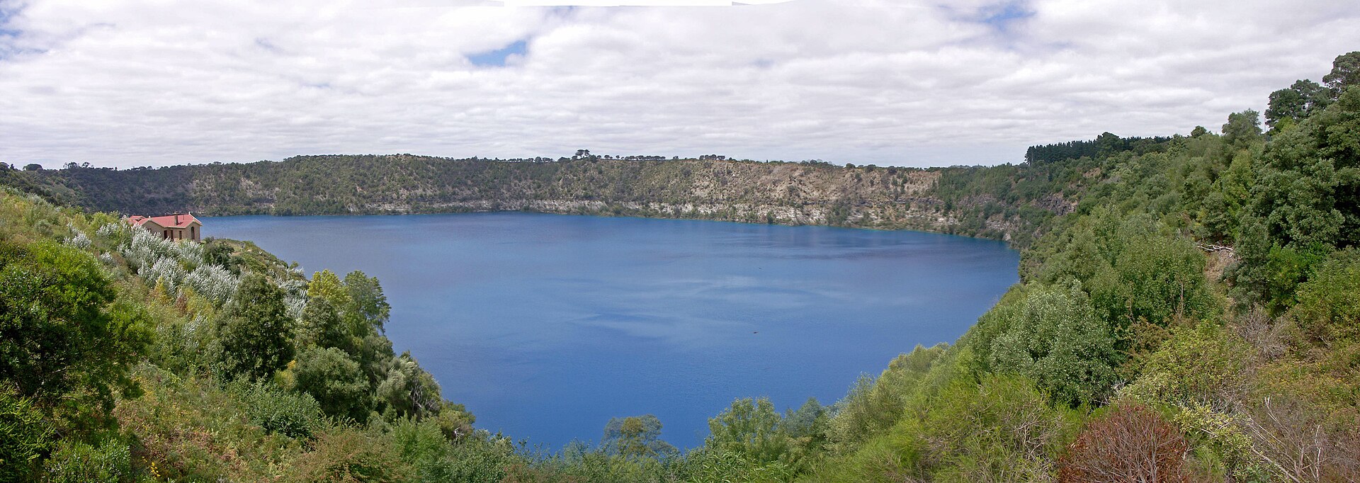 The Blue Lake at Mount Gambier, a deep blue crater lake ringed by bushland